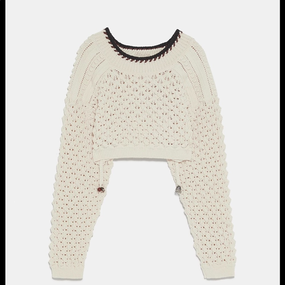 Limited Edition ZARA Textured Cropped Sweater Size S